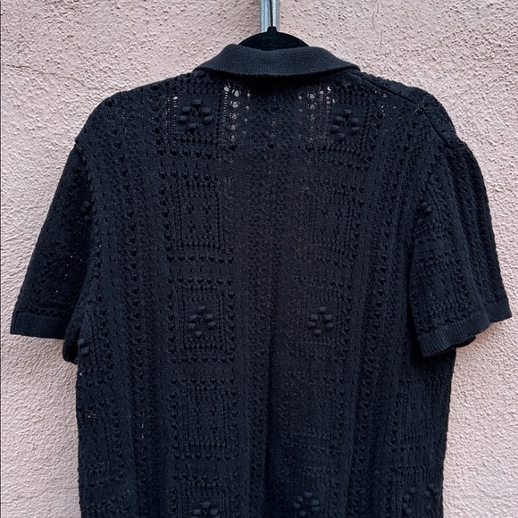 Old Navy Black Knit Button Down Shirt - Picture 5 of 5